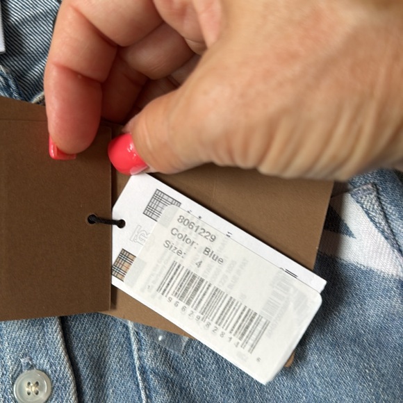 Burberry Kids Denim Shirt with White Star Print Size 4Y New With Tags - Picture 4 of 6